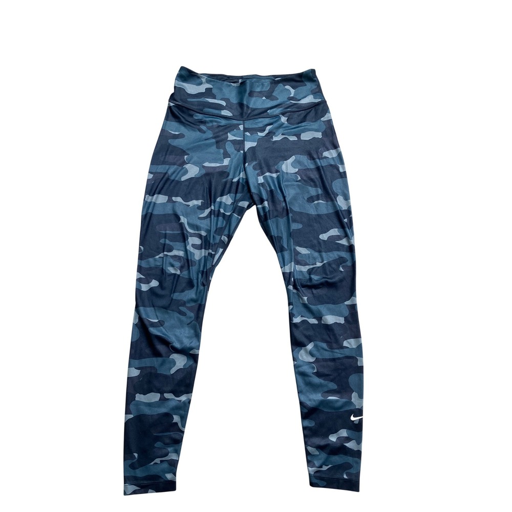 Nike Women's Camouflage Print Leggings Athletic Workout Training Blue